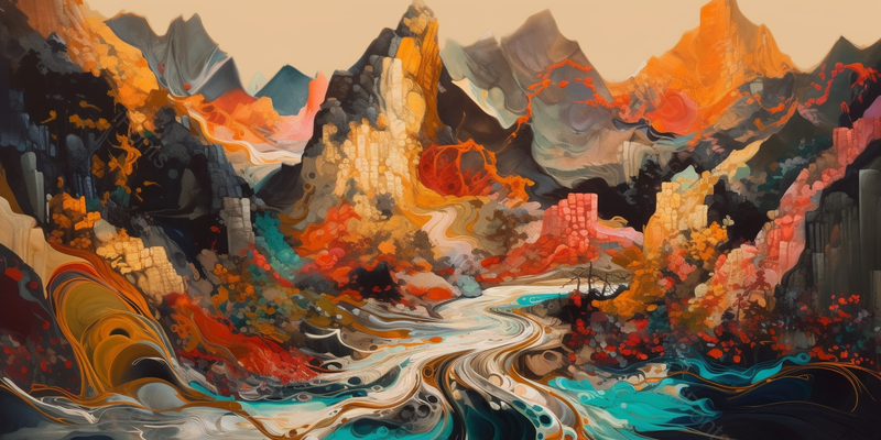 山水风景手绘创意中国风古复古风几何水墨画,插画/手绘图,插画/手绘图库,插画/手绘图下载,插画/手绘